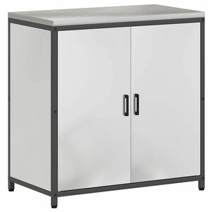 vidaXL K&uuml;chenaufbewahrung mit Regal Silber 60 x 50 x 92 cm Stahl