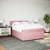 vidaXL Boxspringbett mit Matratze Rosa 140x190 cm Samt