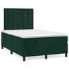 vidaXL Boxspringbett mit Matratze Dunkelgr&uuml;n 120x200 cm Samt