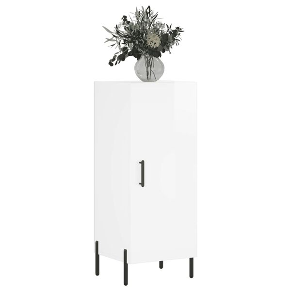 vidaXL Sideboard Hochglanz-Wei&szlig; 34,5x34x90 cm Holzwerkstoff