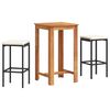 vidaXL 3-tlg. Gartenbar-Set Schwarz Massivholz Akazie und Poly Rattan