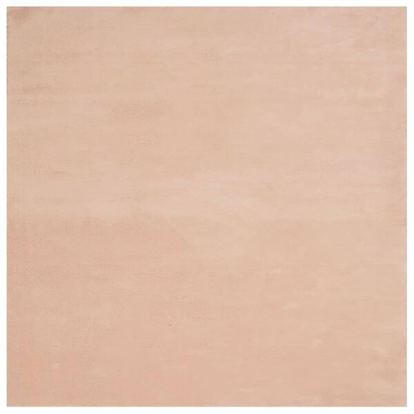 vidaXL Teppich HUARTE Kurzflor Weich und Waschbar Blassrosa 120x120 cm