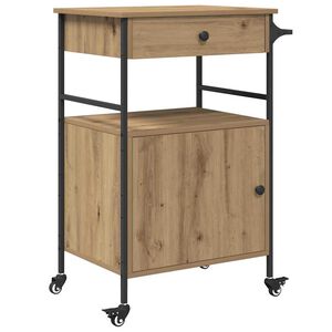 vidaXL K&uuml;chentrolley Artisan-Eiche 56 x 43 x 89,5 cm Holzwerkstoff
