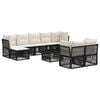vidaXL Gartensofa-set 10 Stk. Schwarz Poly-Rattan