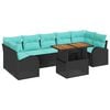 vidaXL Garten-Sofa-Set 8 Stk. Schwarz Poly Rattan