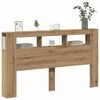 vidaXL LED-Kopfteil Artisan-Eiche 180x18,5x103,5 cm Holzwerkstoff