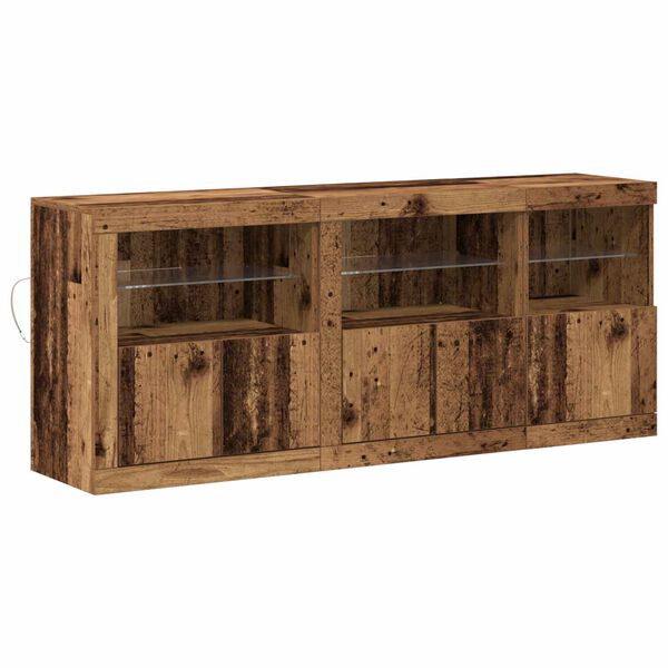 vidaXL LED-Sideboard Altholz 162 x 37 x 67 cm Holzwerkstoff