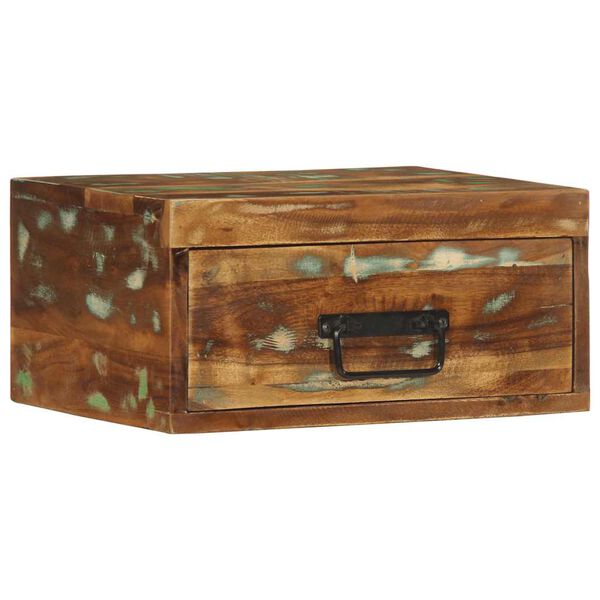 vidaXL Wand-Nachttische 2 Stk. Altholz Massiv