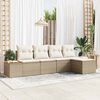 vidaXL Gartensofa-set mit Kissen 5 pcs Beige Poly Rattan