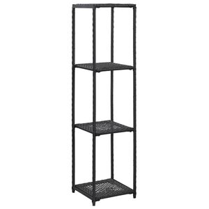vidaXL Regal Schwarz 30x30x120 cm Poly Rattan