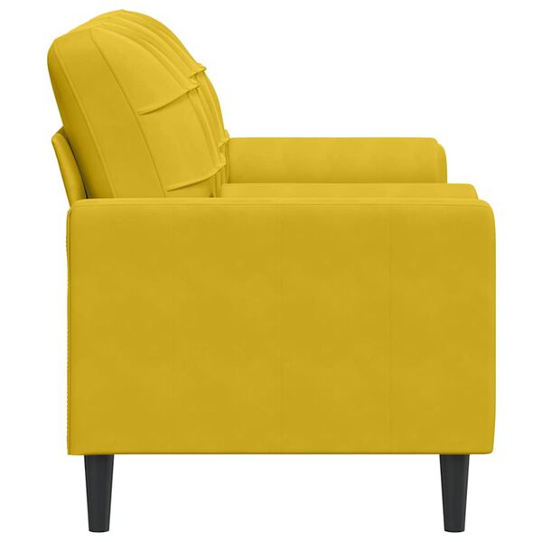 vidaXL 2-Sitzer-Sofa mit Zierkissen Gelb 140 cm Samt