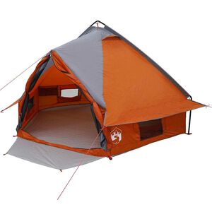 vidaXL Teepee Zelt f&uuml;r 4 Personen 4 Personen Grau und Orange