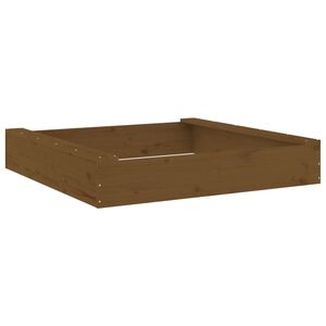 vidaXL Sandkasten mit Sitzen Honigbraun Quadratisch Massivholz Kiefer