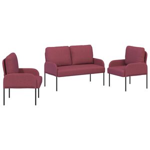 vidaXL Sofagarnituren 3 pcs Weinrot 115 x 56 x 80 cm Sperrholz