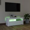 vidaXL TV-Schrank mit LED-Leuchten Wei&szlig; 90x35x40 cm