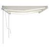 vidaXL Markise Manuell Einziehbar mit LED 6x3 m Creme