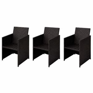 vidaXL Gartenst&uuml;hle 3 stk. Braun Poly Rattan