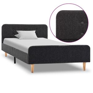 vidaXL Bettgestell Dunkelgrau Sackleinen 90x200 cm