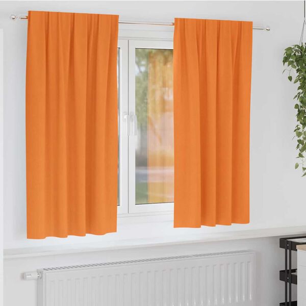vidaXL Verdunkelungs-Vorh&auml;nge mit Ringen 2 pcs Orange 175 x 140 cm