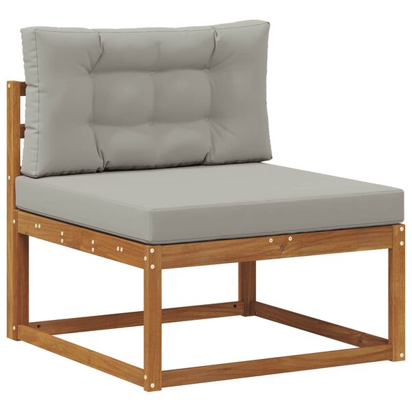 vidaXL Outdoor-Sofagarnitur mit Kissen 6 pcs Nat&uuml;rlich und Hellgrau