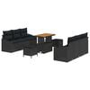 vidaXL Garten-Sofa-Set 9 Stk. 8-Sitzanzahl Schwarz