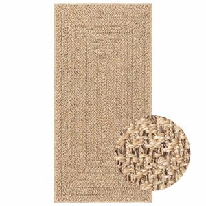 vidaXL Teppich ZIZUR Beige 60x110 cm Jute-Optik Indoor und Outdoor
