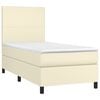 vidaXL Boxspringbett mit Matratze & LED Creme 100x200 cm Kunstleder
