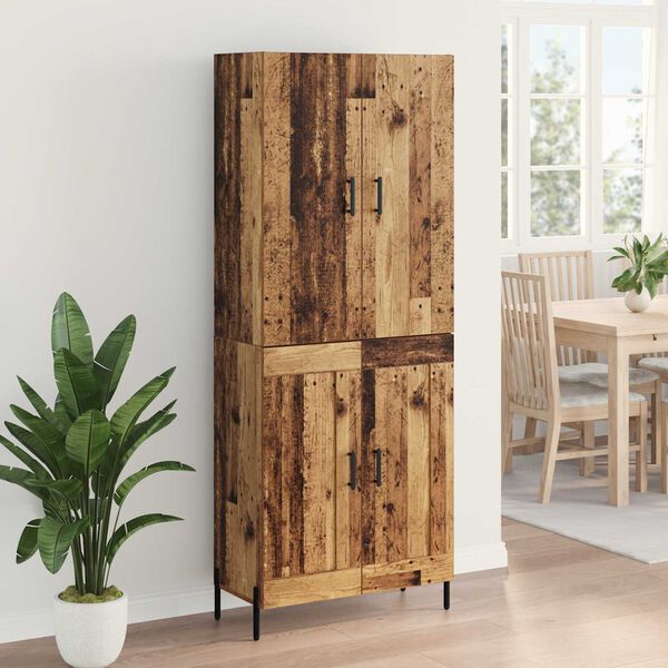 vidaXL Highboard Wandmontiert Altholz 69,5 x 34 x 180 cm Holzwerkstoff