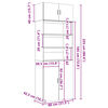 vidaXL Hochschrank Wei&szlig; 80x42,5x225 cm Holzwerkstoff