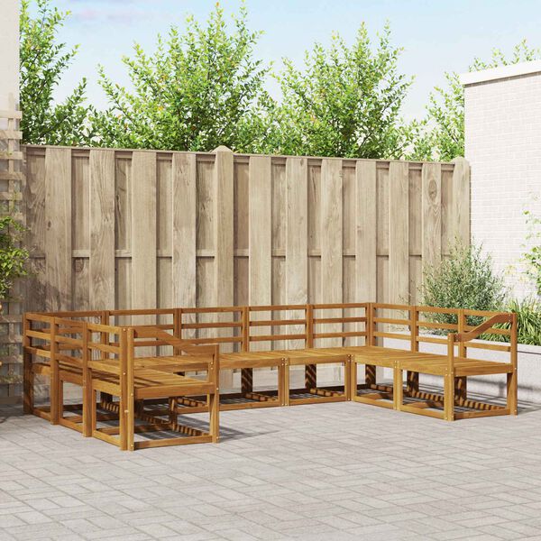 vidaXL Outdoor-Sofagarnitur 9 pcs Natur Massivholz Akazie