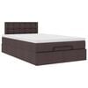 vidaXL Ottoman-Bett mit Matratze & LEDs Dunkelbraun 120x200 cm Stoff