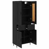 vidaXL Highboard 2 pcs Schwarz Eichen-Optik Holzwerkstoff