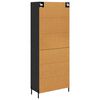 vidaXL Highboard Schwarz Eichen-Optik 69,5 x 34 x 180 cm Holzwerkstoff