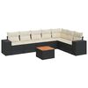 vidaXL 8-tlg. Garten-Sofagarnitur mit Kissen Schwarz Poly Rattan