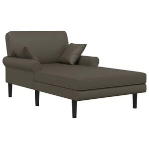 vidaXL Chaiselongue Grau Kunstleder