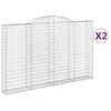 vidaXL Gabionen mit Hochbogen 2 Stk. 300x30x180/200cm Verzinktes Eisen