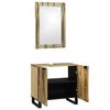vidaXL Badezimmerm&ouml;bel-Set mit Regal mit T&uuml;r 2 pcs Braun Holzwerkstoff
