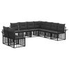 vidaXL Outdoor-Sofagarnitur 9 stk. Schwarz und Dunkelgrau Polyester
