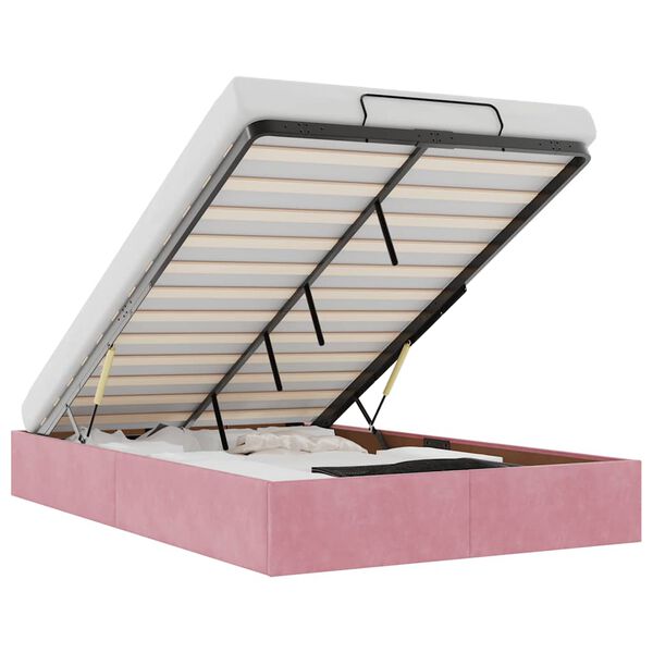 vidaXL Ottoman-Bett ohne Matratze Rosa 120x200 cm Samt