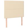 vidaXL Boxspringbett mit Matratze & LED Creme 90x190 cm Stoff