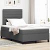 vidaXL Boxspringbett mit Matratze Dunkelgrau 120 x 200 cm Stoff