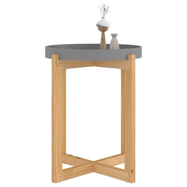 vidaXL Couchtisch Grau 41x41x48,5 cm Holzwerkstoff & Massivholz Kiefer