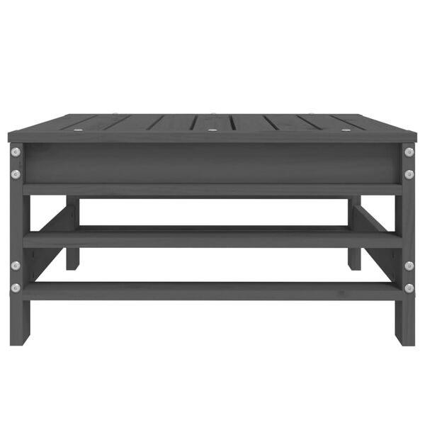 vidaXL Gartenhocker Grau Massivholz Kiefer