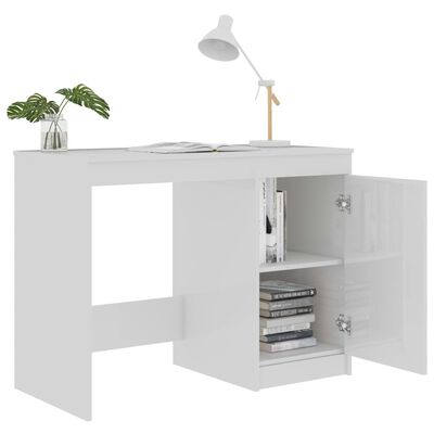 vidaXL Schreibtisch Hochglanz-Weiß 100x50x76 cm Holzwerkstoff