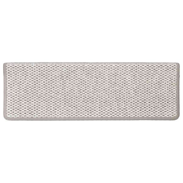 vidaXL Treppenmatten Selbstklebend Sisal-Look 15 Stk. 65x21x4 Platina