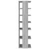 vidaXL Schuhregale 2 Stk. Grau Sonoma 27,5x27x102 cm Holzwerkstoff