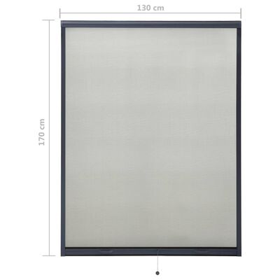 vidaXL Insektenschutzrollo für Fenster Anthrazit 130x170 cm