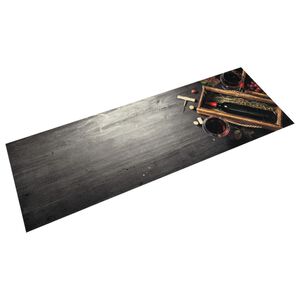 vidaXL K&uuml;chenteppich Waschbar Weinflasche 60x180 cm Samt