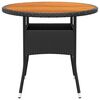 vidaXL 5-tlg. Bistro-Set Poly-Rattan und Massivholz Schwarz