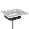 vidaXL Sp&uuml;le mit Abtropffl&auml;che Set Silbern 600x600x155 mm Edelstahl